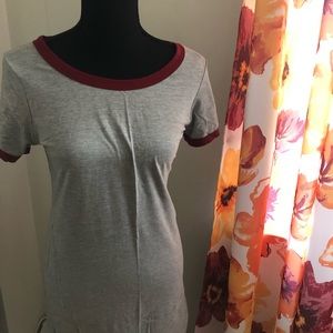 Grey and red mini bodycon dress